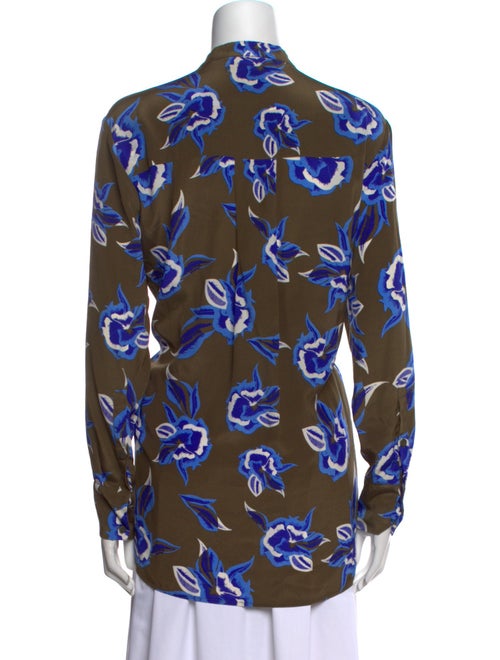 Diane von Furstenberg Silk Floral Print Button-Up Top