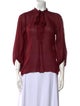Diane von Furstenberg Mock Neck Three-Quarter Sleeve Blouse