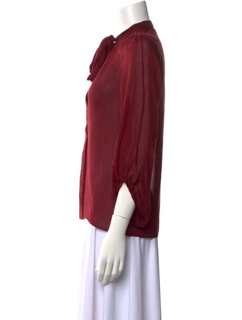 Diane von Furstenberg Mock Neck Three-Quarter Sleeve Blouse