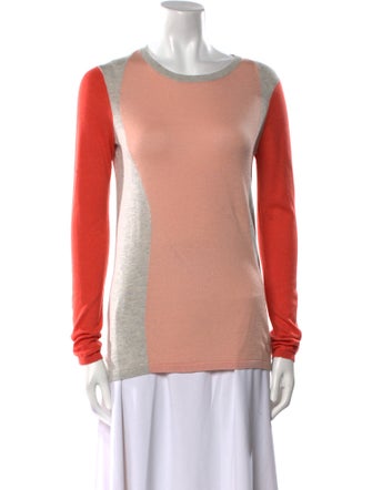 Diane von Furstenberg Silk Colorblock Pattern Sweatshirt