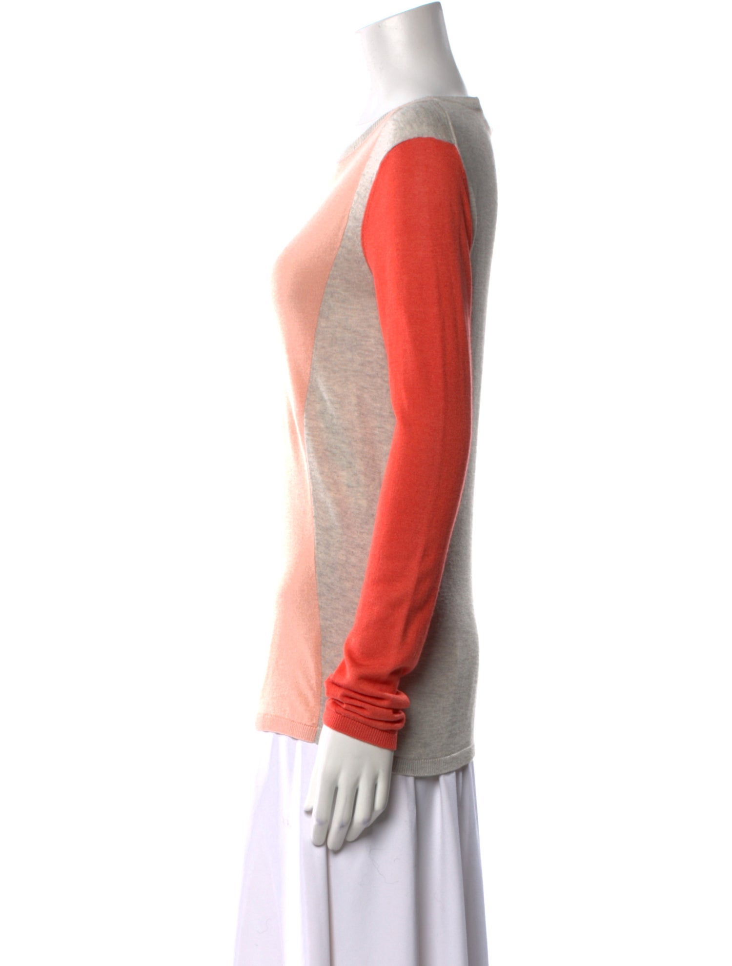 Diane von Furstenberg Silk Colorblock Pattern Sweatshirt