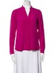 Diane von Furstenberg V-Neck Long Sleeve Button-Up Top