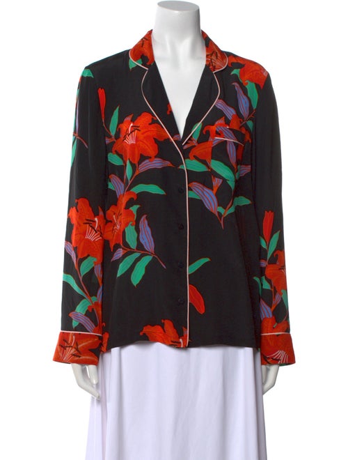 Diane von Furstenberg Silk Floral Print Blouse