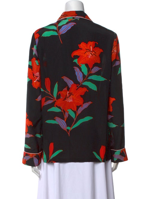 Diane von Furstenberg Silk Floral Print Blouse