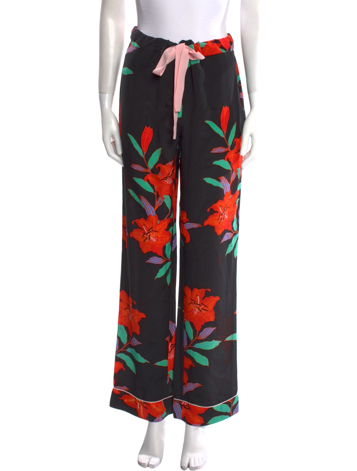 Diane von Furstenberg Silk Wide Leg Pants