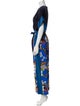 Diane von Furstenberg Floral Print V-Neck Jumpsuit