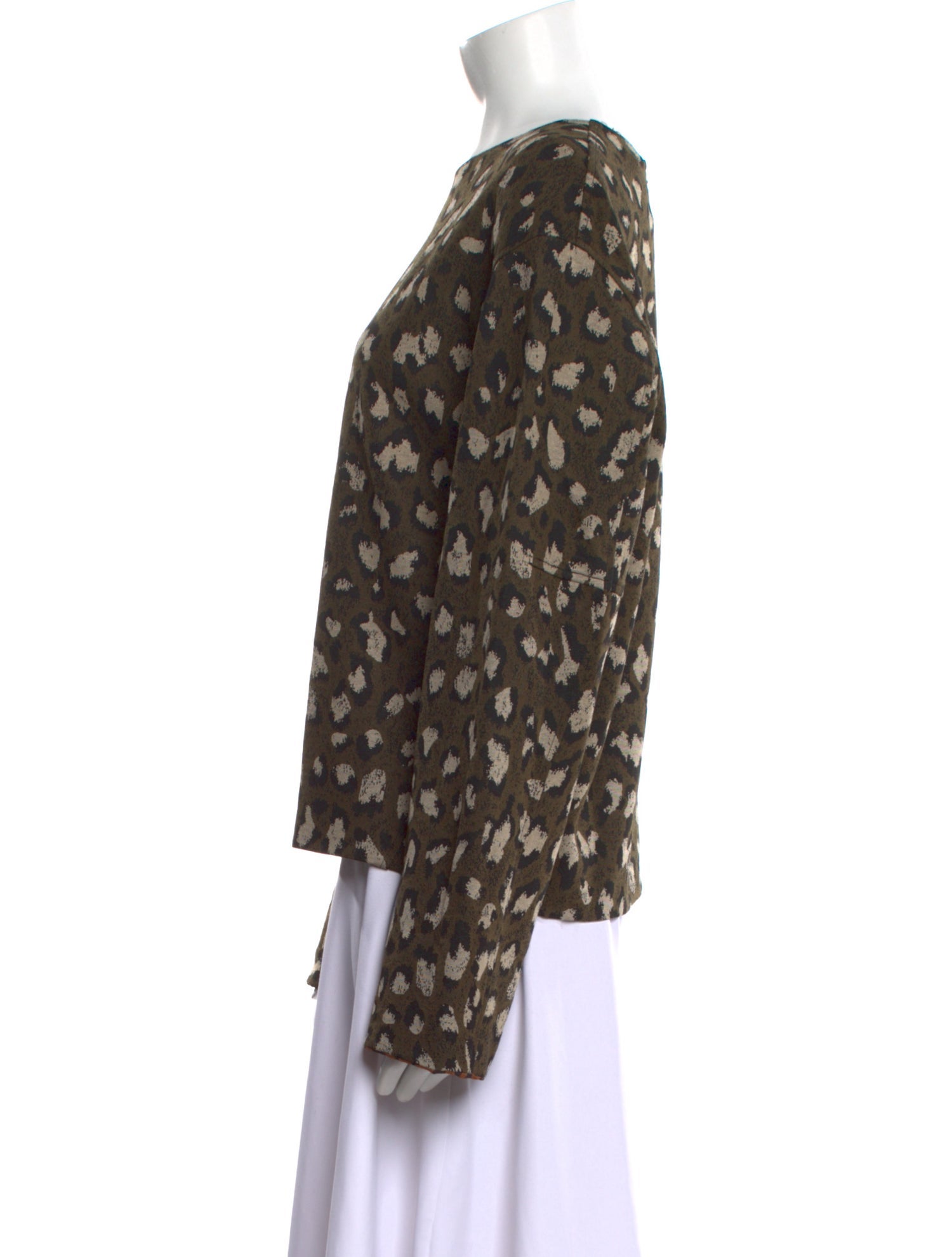 Diane von Furstenberg Printed Bateau Neckline Blouse