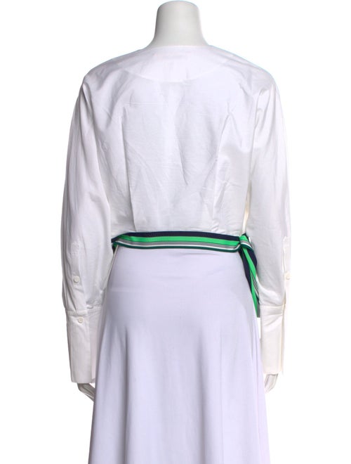 Diane von Furstenberg Colorblock Pattern Crew Neck Crop Top