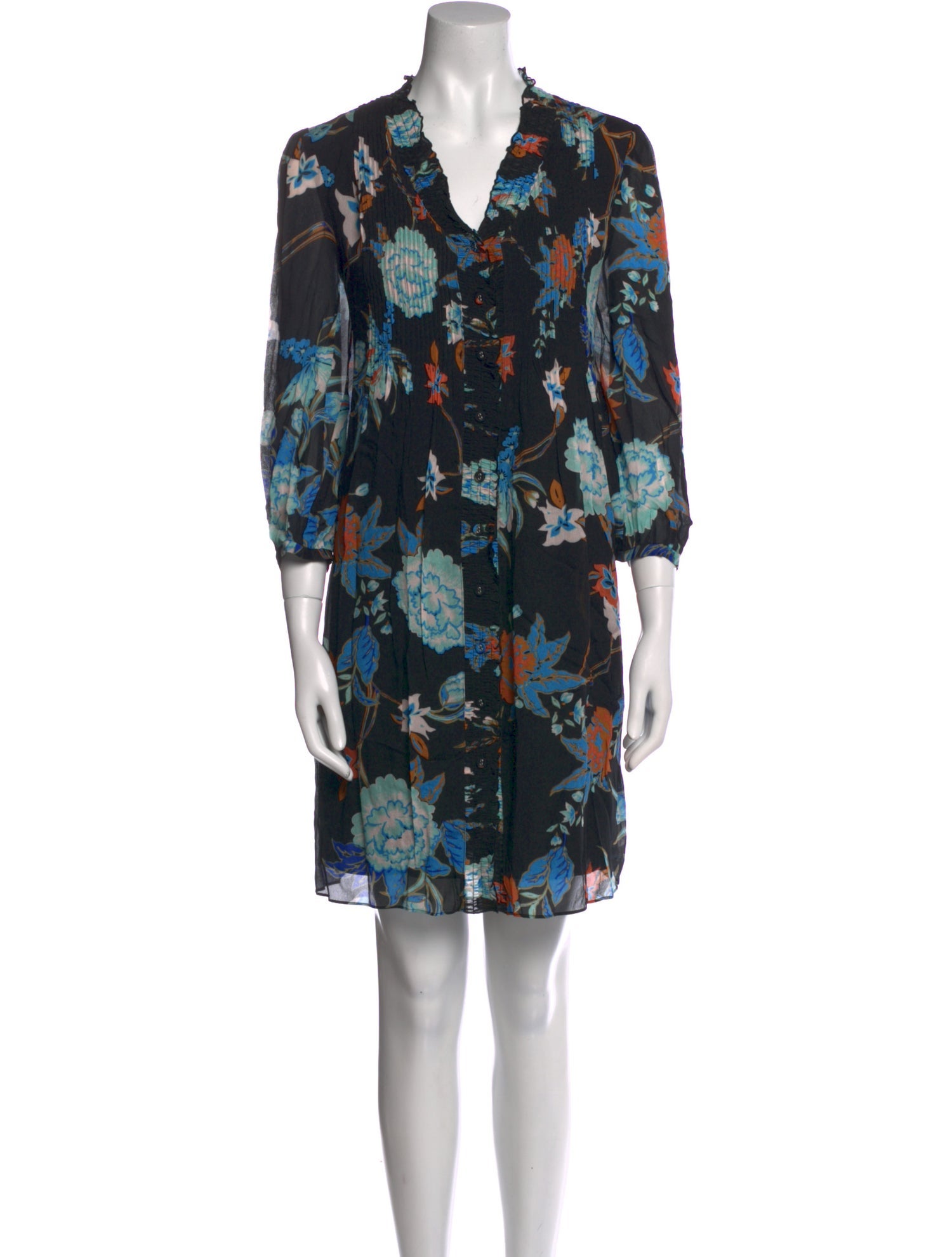 Diane von Furstenberg Floral Print Knee-Length Dress