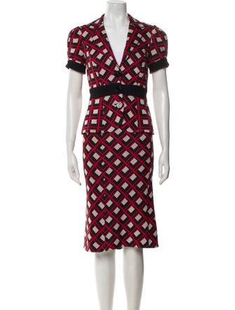 Diane von Furstenberg Wool Printed Skirt Set
