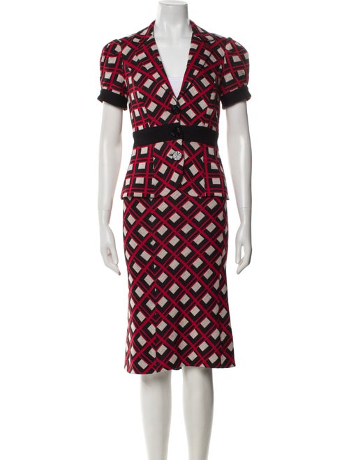 Diane von Furstenberg Wool Printed Skirt Set