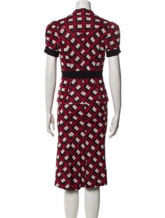 Diane von Furstenberg Wool Printed Skirt Set