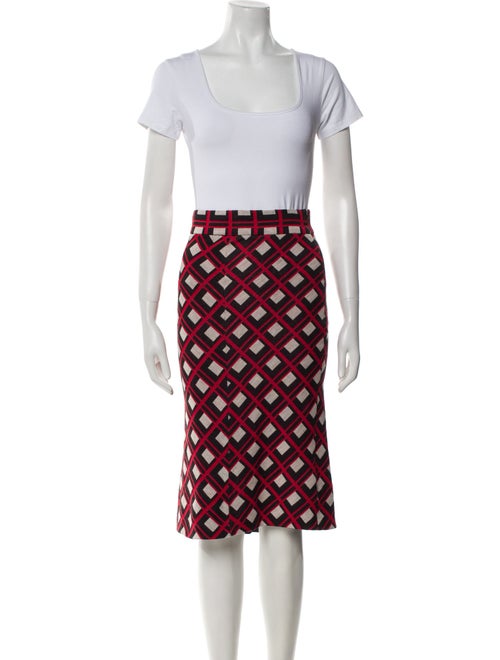 Diane von Furstenberg Wool Printed Skirt Set