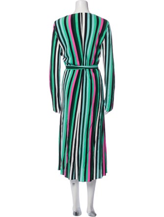 Diane von Furstenberg Striped Midi Length Dress