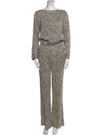 Diane von Furstenberg Silk Printed Jumpsuit