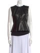 Diane von Furstenberg Leather Crew Neck Top