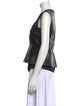Diane von Furstenberg Leather Crew Neck Top