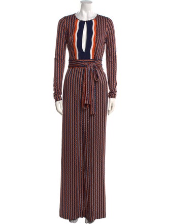 Diane von Furstenberg Silk Printed Jumpsuit