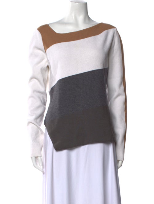 Diane von Furstenberg Merino Wool Colorblock Pattern Sweater