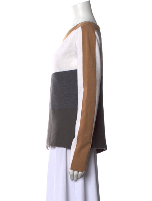 Diane von Furstenberg Merino Wool Colorblock Pattern Sweater