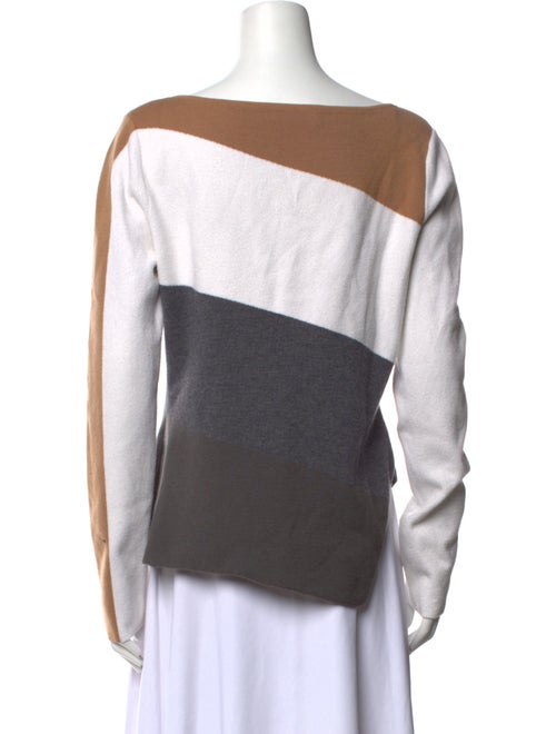 Diane von Furstenberg Merino Wool Colorblock Pattern Sweater