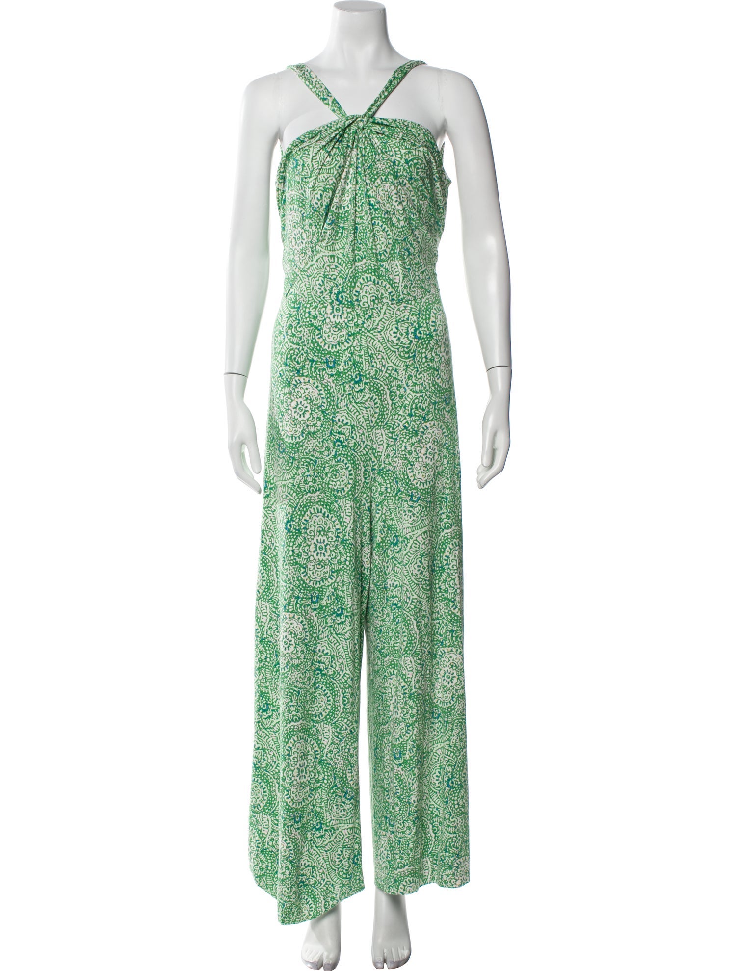 Diane von Furstenberg Printed V-Neck Jumpsuit