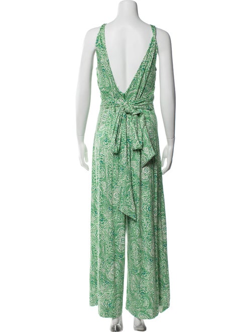 Diane von Furstenberg Printed V-Neck Jumpsuit