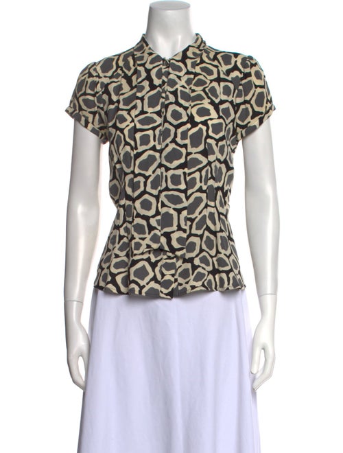 Diane von Furstenberg Silk Animal Print Button-Up Top