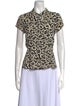 Diane von Furstenberg Silk Animal Print Button-Up Top