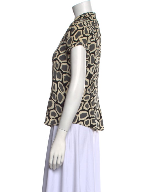 Diane von Furstenberg Silk Animal Print Button-Up Top