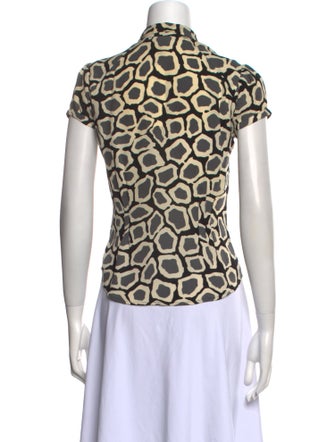 Diane von Furstenberg Silk Animal Print Button-Up Top