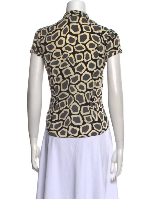 Diane von Furstenberg Silk Animal Print Button-Up Top