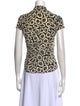 Diane von Furstenberg Silk Animal Print Button-Up Top