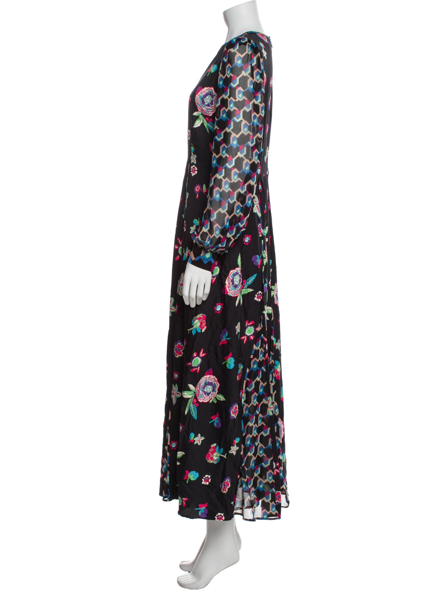 Diane von Furstenberg Floral Print Long Dress