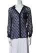 Diane von Furstenberg Printed V-Neck Button-Up Top