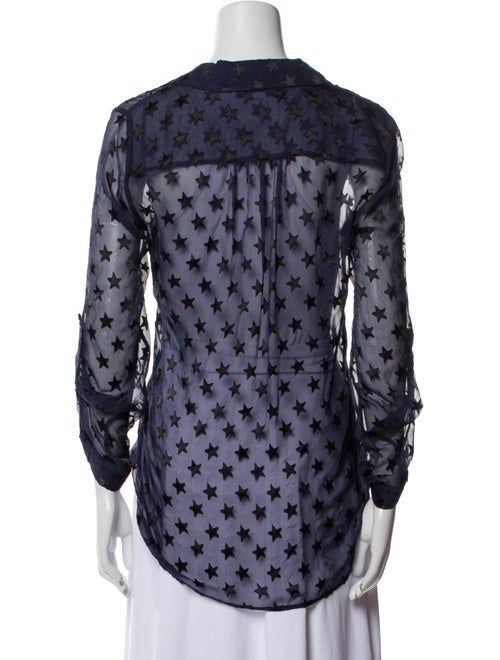 Diane von Furstenberg Printed V-Neck Button-Up Top