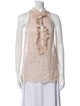 Diane von Furstenberg Lace Pattern Mock Neck Blouse