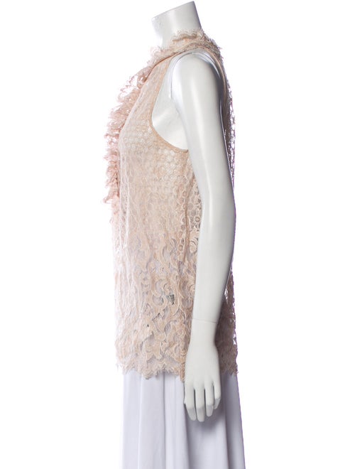 Diane von Furstenberg Lace Pattern Mock Neck Blouse