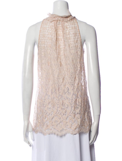 Diane von Furstenberg Lace Pattern Mock Neck Blouse