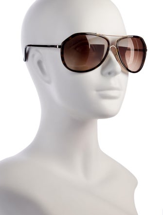 Diane von Furstenberg Aviator Gradient Sunglasses
