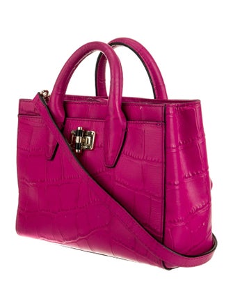 Diane von Furstenberg Embossed Leather Top Handle Bag