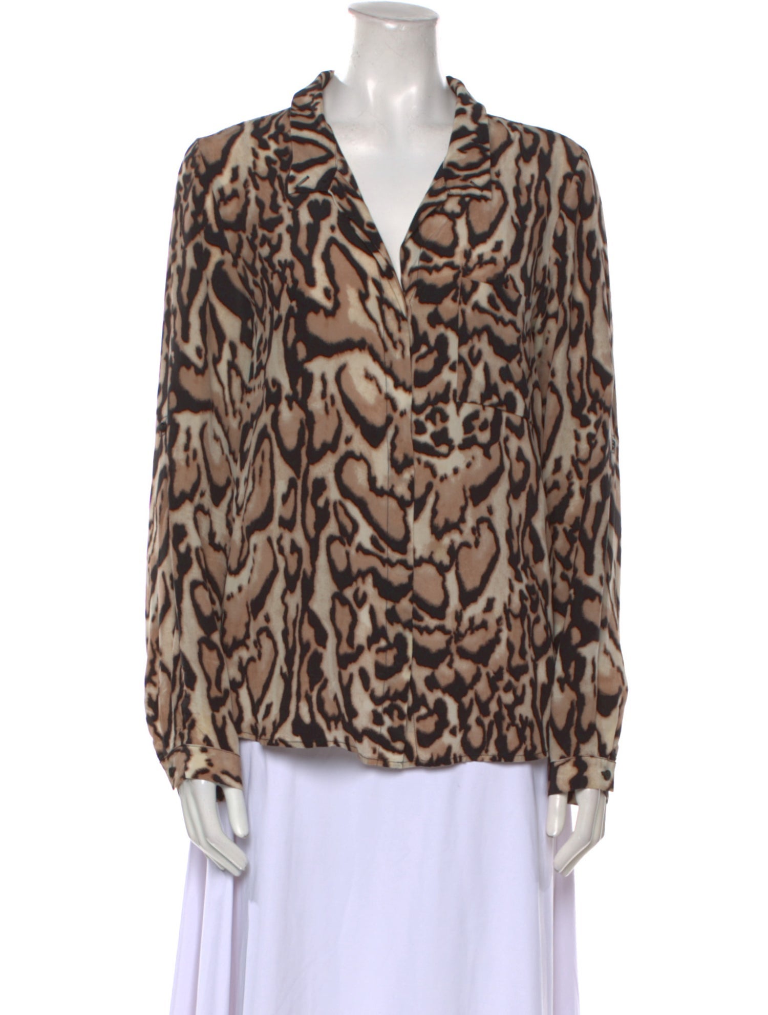 Diane von Furstenberg Silk Animal Print Blouse