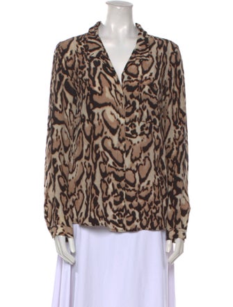 Diane von Furstenberg Silk Animal Print Blouse