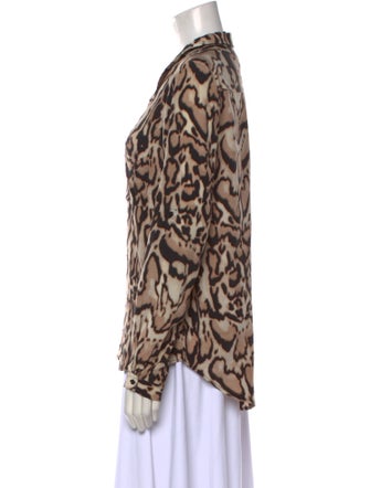 Diane von Furstenberg Silk Animal Print Blouse