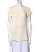 Diane von Furstenberg Silk Crew Neck Button-Up Top
