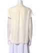Diane von Furstenberg Silk Crew Neck Button-Up Top
