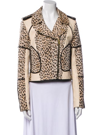 Diane von Furstenberg Animal Print Biker Jacket