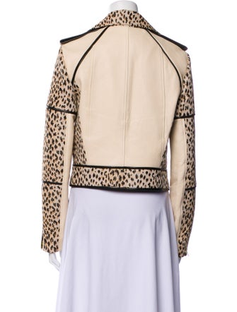 Diane von Furstenberg Animal Print Biker Jacket