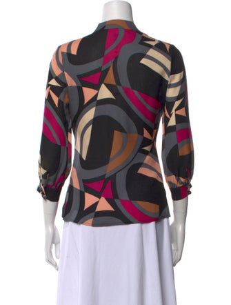Diane von Furstenberg Silk Printed Button-Up Top