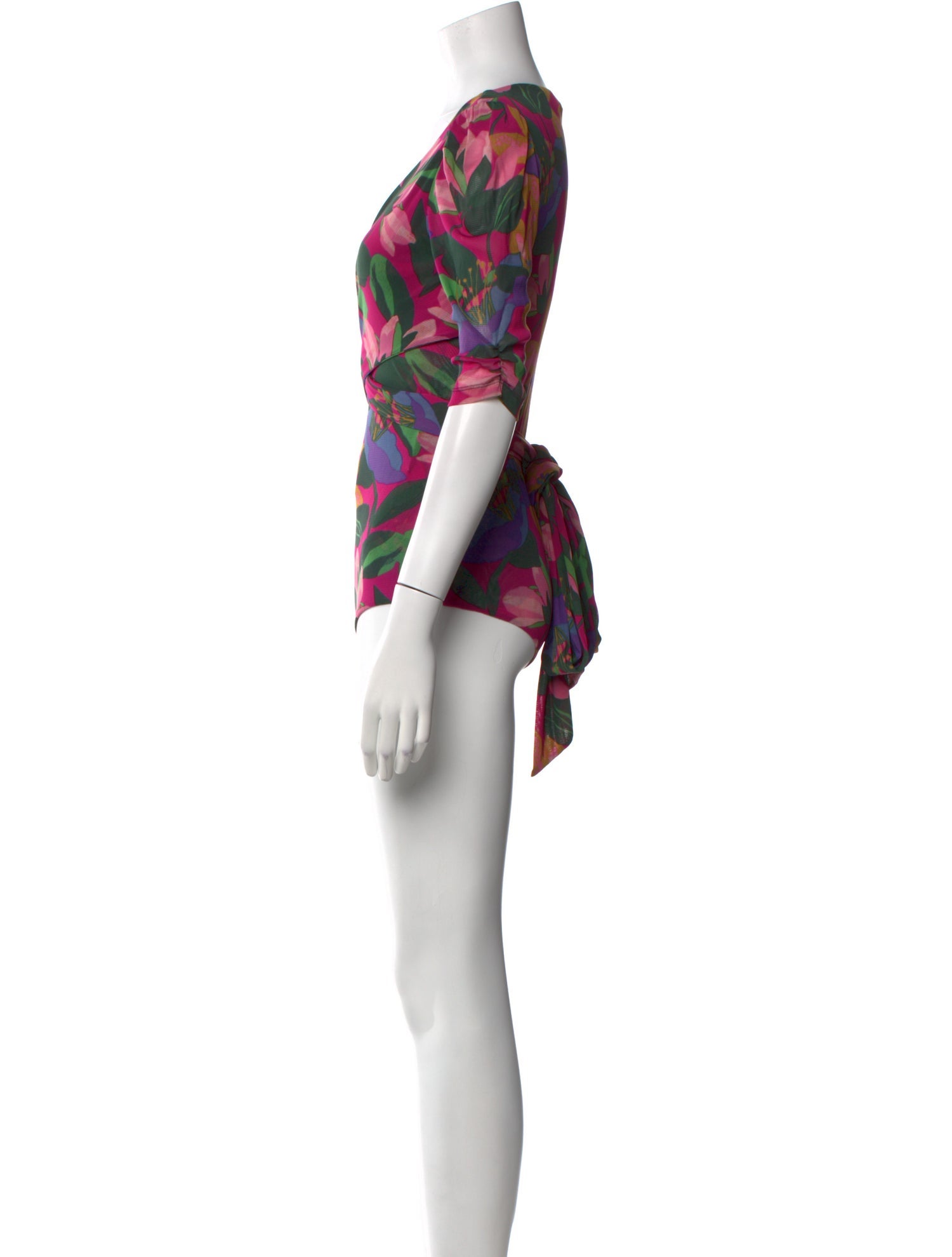 Diane von Furstenberg Nylon Floral Print Bodysuit